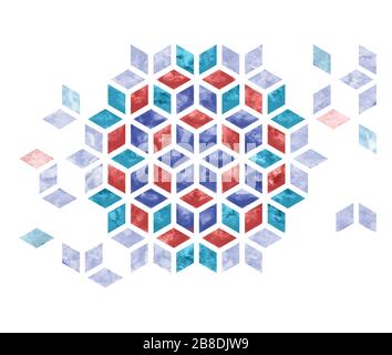 Elemento in piastrelle color acquerello arabo. Foto Stock