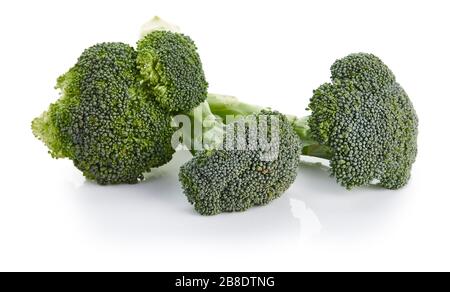 Broccoli Freschi Isolati Su Sfondo Bianco Foto Stock