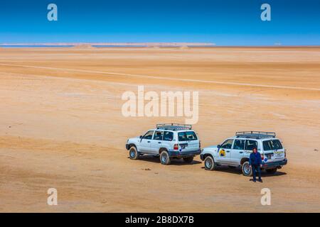 Auto 4x4 nel deserto. Foto Stock