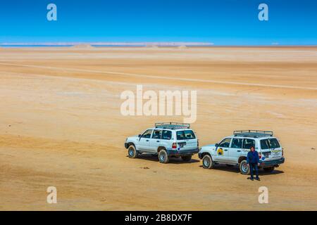Auto 4x4 nel deserto. Foto Stock