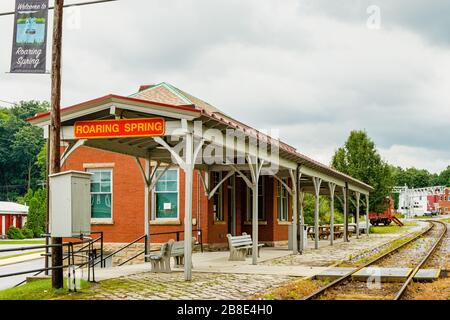 Roaring Spring Railroad Station and Historical Society, 500 Main Street, Roaring Spring, Pennsylvania Foto Stock