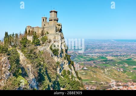 Fortezza Guaita sul Monte Titano , San Marino Foto Stock