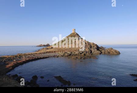 Vista aerea di sanguinarie isole sanguinario in Corsica, Francia Foto Stock