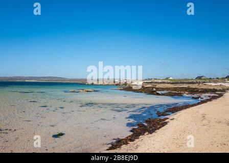 Mannin spiaggia, Connemara. Il Connemara National Park è uno dei sei parchi nazionali in Irlanda. Foto Stock