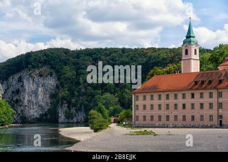 Abbazia di Weltenburg nella città bavarese di Kelheim Foto Stock