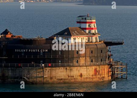 No Man's Fort on the Solent, Portsmouth, Hampshire, Inghilterra, Regno Unito Foto Stock