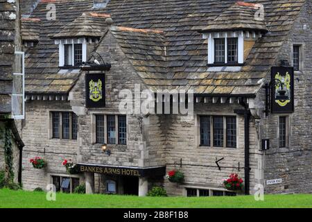Bankes Arms Hotel, Corfe Castle, Isle of Purbeck, Dorset, Inghilterra, Regno Unito, Storia, punto di riferimento, attrazione, Europa, Sud Foto Stock