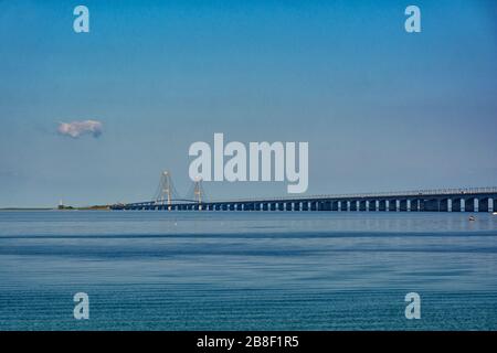 Il Grande Ponte della cintura di Nyborg in Danimarca Foto Stock