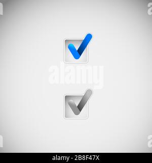 Controllare l'icona del simbolo quadrato OK Illustrazione Vettoriale