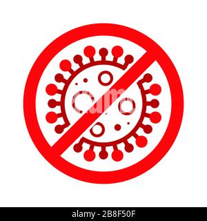 Wuhan Corona Virus, Covid-19, nCOV, MERS-cov romanzo Coronavirus Stop, Block, Anti Stamp. Vettore rosso 2019-2020. Cartello di avvertenza, simbolo di protezione. Covid19 Illustrazione Vettoriale