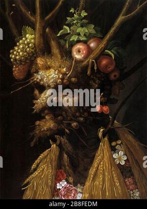 Giuseppe Arcimboldo - le quattro stagioni in una sola testa Foto Stock