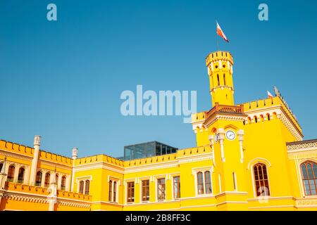 Wroclaw, Polonia - 19 giugno 2019: Stazione ferroviaria principale di Wroclaw Foto Stock