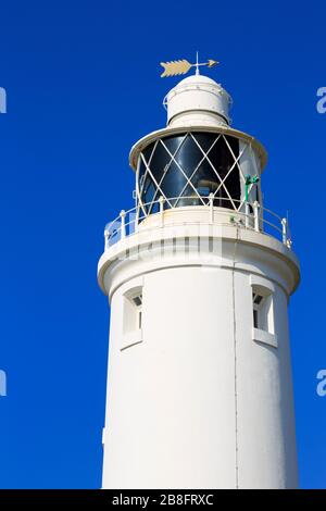 Hurst Point Lighthouse, Keyhaven, Hampshire, Inghilterra, Regno Unito Foto Stock