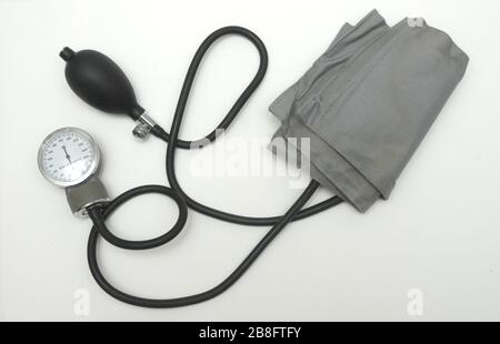 sfigmomanometri, sfigmomanometro manuale, misuratore della pressione sanguigna, Foto Stock