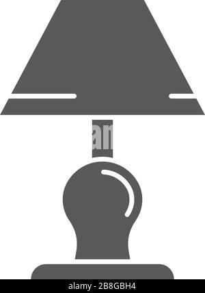 Icona vettoriale lampada da tavolo isolata su sfondo bianco Illustrazione Vettoriale