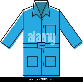 Simbolo del vettore di rivestimento da laboratorio isolato su sfondo bianco Illustrazione Vettoriale