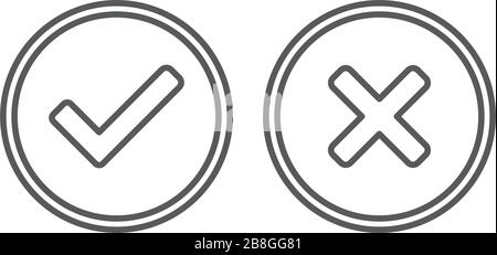 Casella di controllo linea di set di icone isolati su sfondo bianco Illustrazione Vettoriale