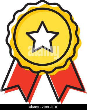 Badge premio icona vettore illustration design isolato su bianco Illustrazione Vettoriale