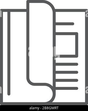 Rivista aperta icona vettore isolato su sfondo bianco Illustrazione Vettoriale