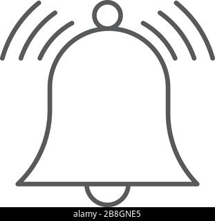 Campanello squilla icona vettore isolato su sfondo bianco Illustrazione Vettoriale