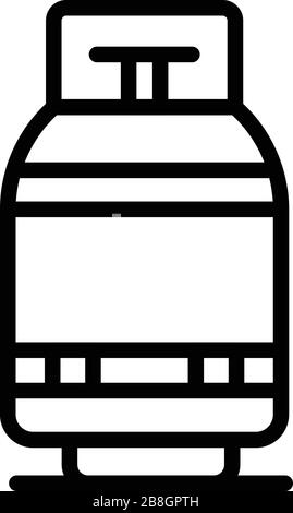 Icona serbatoio gas medio, stile contorno Illustrazione Vettoriale