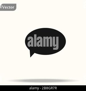Vettore icona a bolla vocale, illustrazione in tinta unita, pittogramma isolato su bianco Illustrazione Vettoriale
