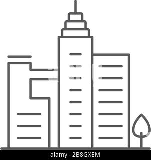 Business buildings icona vettoriale isolata su sfondo bianco Illustrazione Vettoriale