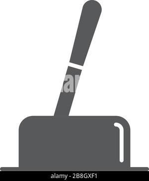 Icona del vettore della barra del burro e del coltello isolata su sfondo bianco Illustrazione Vettoriale