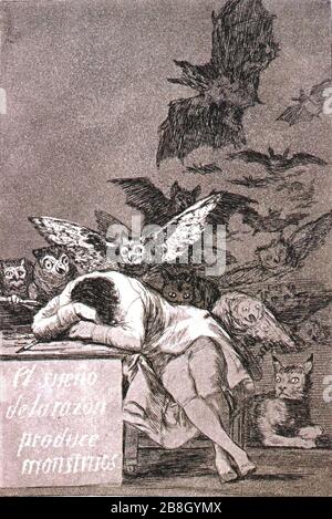 Goya-El sueño de la razón. Foto Stock