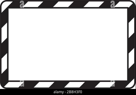 Frame rischio vettore. Attenzione cornice con strisce nere e gialle Illustrazione Vettoriale