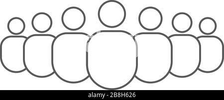 Gruppo di icone persone. Folla di persone, isolata su sfondo bianco Illustrazione Vettoriale