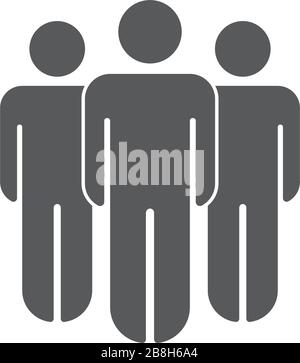 Gruppo di icone persone. Folla di persone, isolata su sfondo bianco Illustrazione Vettoriale