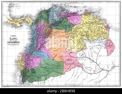 Mappa della Gran Colombia. Foto Stock