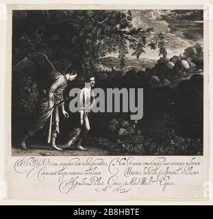 Hendrik van Goudt dopo Adam Elsheimer - Tobias e l'Angelo. Foto Stock