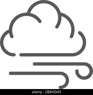 Il vento e la nuvola meteo icona vettore concetto, isolati su sfondo bianco Illustrazione Vettoriale