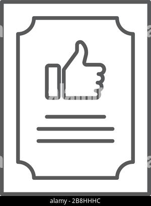 Icona del vettore del certificato di qualità, isolata su sfondo bianco Illustrazione Vettoriale