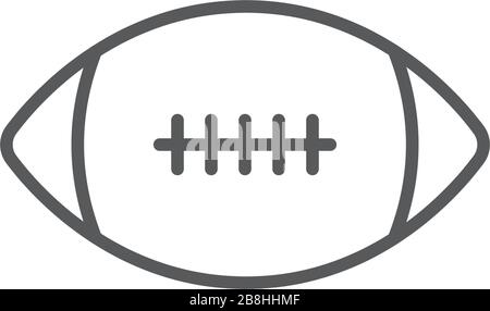 Concetto di icona vettoriale a sfera Rugby, isolato su sfondo bianco Illustrazione Vettoriale