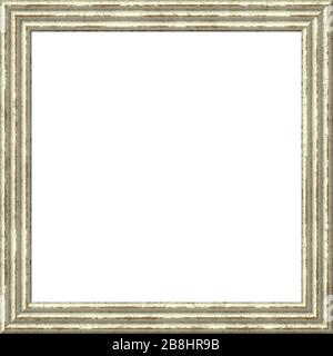 Vintage picture frame, placcati in legno, sfondo bianco, percorso di clipping incluso Foto Stock