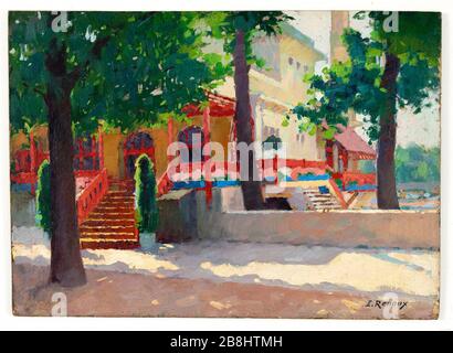 UN PADIGLIONE DELLE ARTI DECORATIVE DI ESPOSIZIONE A PARIGI ERNEST RENOUX (1863-1932). "Un pavillon de l'exposition des Arts Décoratifs à Paris". Huile sur toile, 1925. Musée des Beaux-Arts de la Ville de Paris, Petit Palais. Foto Stock
