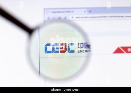 Los Angeles, California, USA - 20 Marzo 2020: China Energy Engineering Group CEEC Company logo on website page close-up on screen, illustrativa Foto Stock