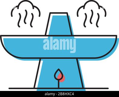 Hot pot cibo vettoriale icona simbolo isolato su sfondo bianco Illustrazione Vettoriale