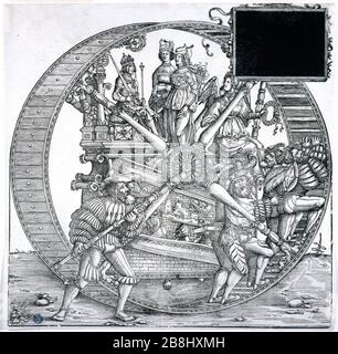 TRIONFO DI MAXIMILIEN, UNA GRANDE RUOTA HANS BURGKMAIR (1473-1531). 'Le Triomphe de Maximilien, une grande Roue'. Bois, 1512-1519. Musée des Beaux-Arts de la ville de Paris, Petit Palais. Foto Stock