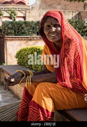 Indiano , Amber Fort, Jaipur, Rajasthan, India Foto Stock