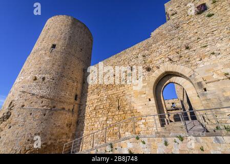 Ingresso al Castello Normanno di Salemi, in provincia di Trapani, nella Sicilia sud-occidentale Foto Stock