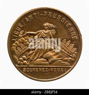 Lega anti-prussiana dopo il 1871 (titolo fittizio) Ligue anti-prussienne. Laiton, après 1871. Parigi, musée Carnavalet. Foto Stock
