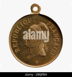 Giornata Nazionale, 14 luglio 1882 Médaille commémorative de la Fête nationale, 14 juillet 1882. Parigi, musée Carnavalet. Foto Stock