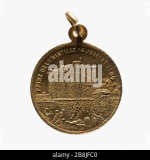 Giornata Nazionale, 14 luglio 1882 Médaille commémorative de la Fête nationale, 14 juillet 1882. Parigi, musée Carnavalet. Foto Stock