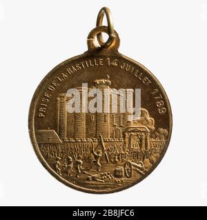 Giornata Nazionale, 14 luglio 1882 Médaille commémorative de la Fête nationale, 14 juillet 1882. Parigi, musée Carnavalet. Foto Stock