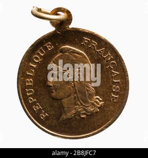 Giornata Nazionale, 14 luglio 1882 Médaille commémorative de la Fête nationale, 14 juillet 1882. Parigi, musée Carnavalet. Foto Stock