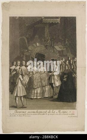 Nascita felice Regina / Regina fortunatamente nascita a Versailles il 14 Aoust [1727], alle 11:30 due principesse. (IT) Foto Stock